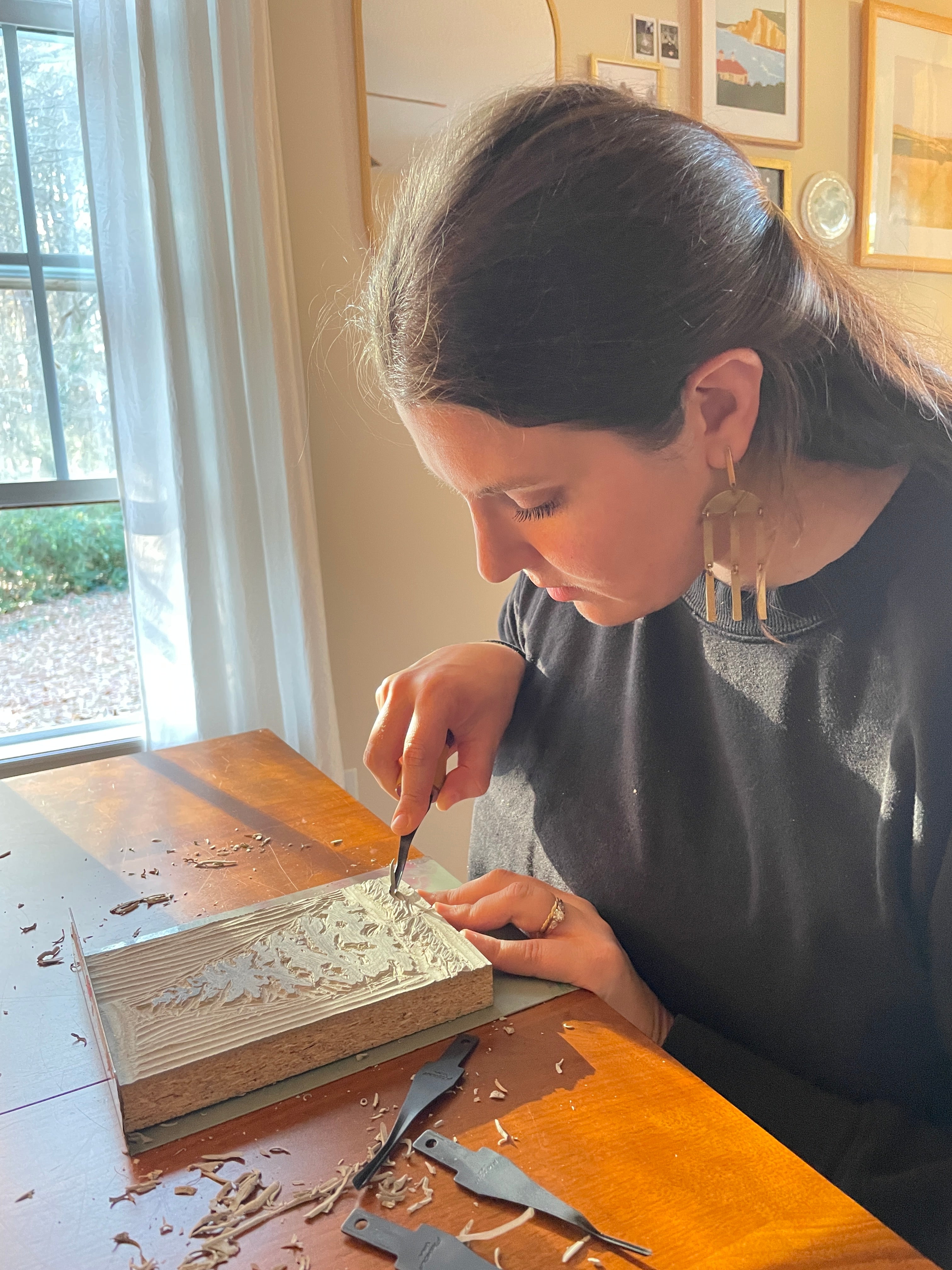 Hand-Printed Christmas Card