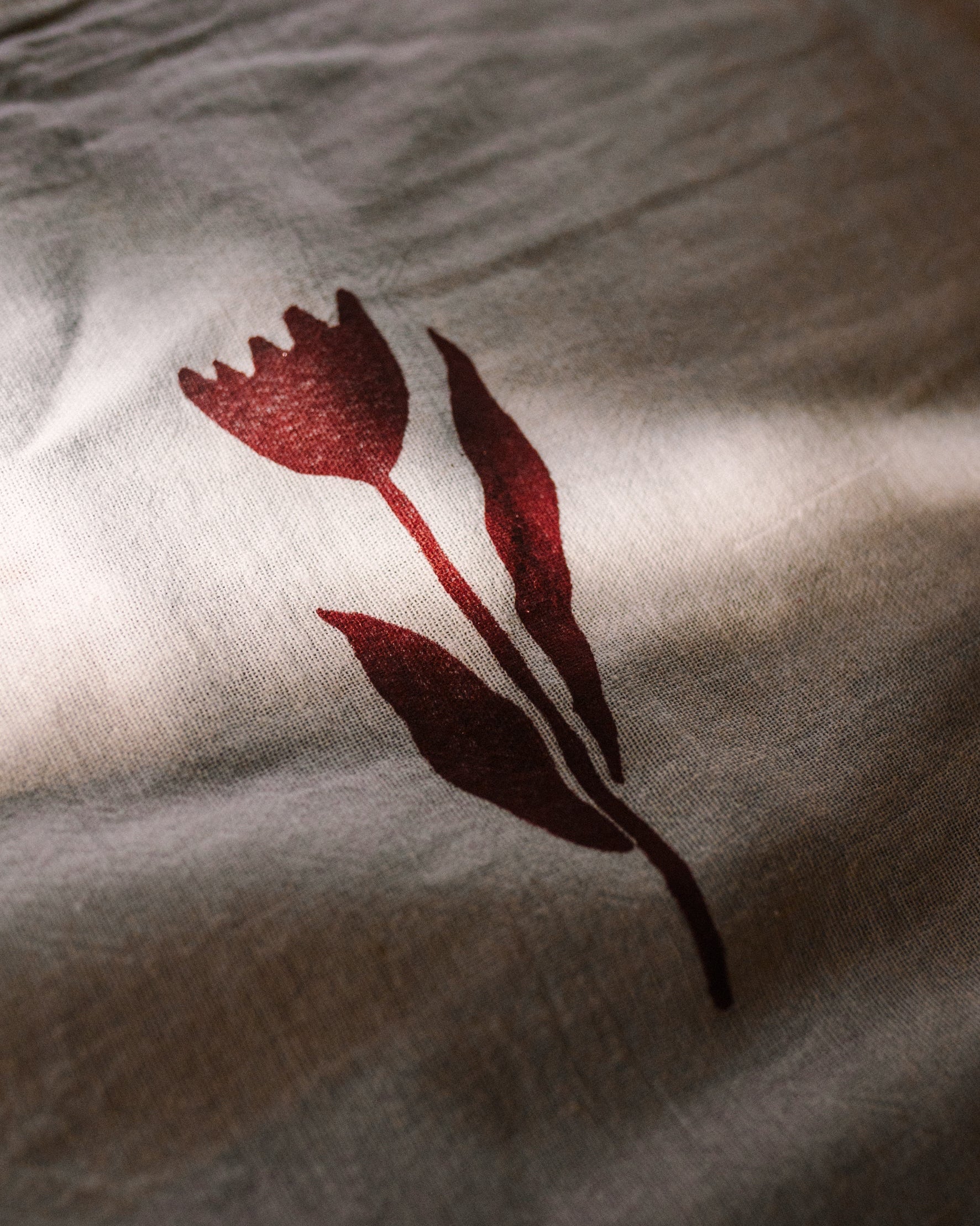 Hand Printed Floral Tea Towel