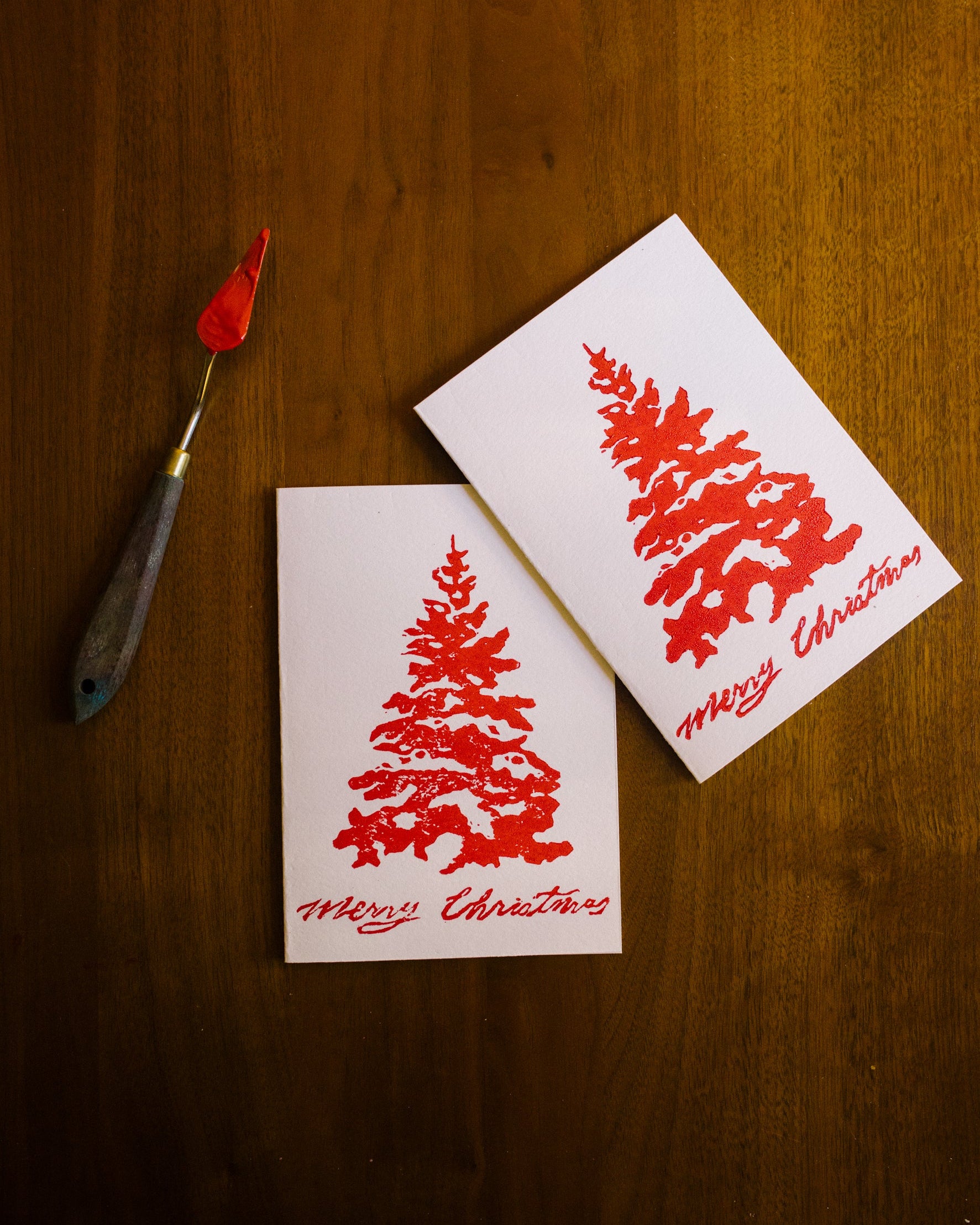Hand-Printed Christmas Card